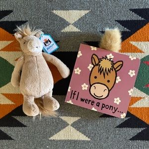 Adorable book with stuffed horse